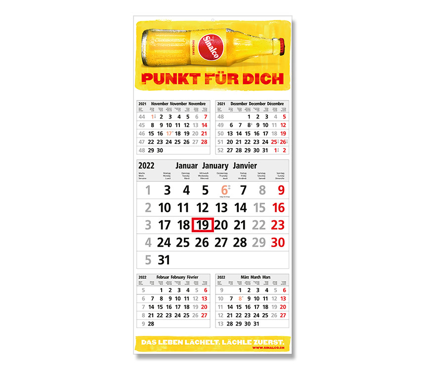 Fünf-Monatskalender "COMMERCE 5 B" für 2022 als Einblatt-Kalender im Hochformat bei Schuler Werbekalender