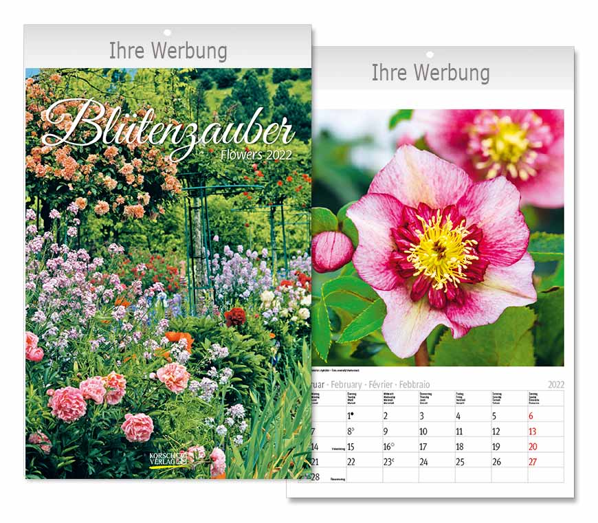 Bildkalender "Blütenzauber" 2022 mit Bildern geschmackvoller Beet- und Gartenanlagen bei Schuler Werbekalender