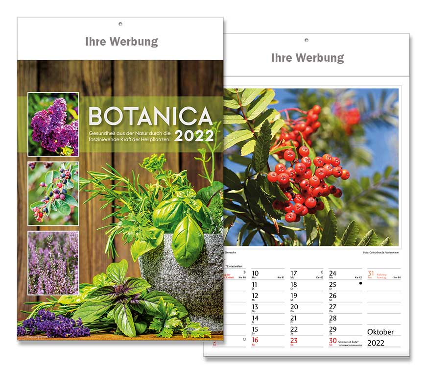 Der Bildkalender BOTANICA 2022 zeigt Gesundheit aus der Natur - bei Schuler Werbemittel