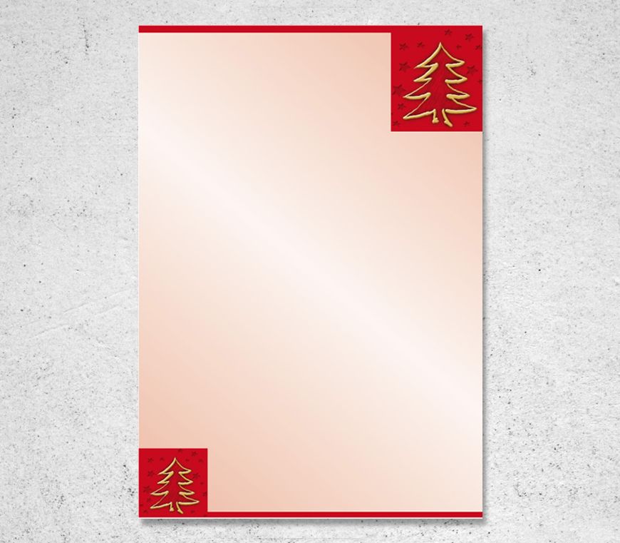 Briefpapier "Goldtanne" mit weihnachtlichem Motiv in DIN A4 bei Schuler Werbemittel