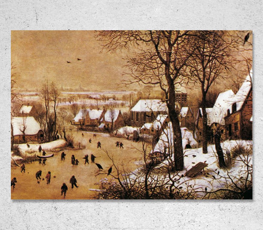 Weihnachtskarte "Winterlandschaft" gemalt von Pieter Brueghel d.J. bei Schuler Werbeartikel
