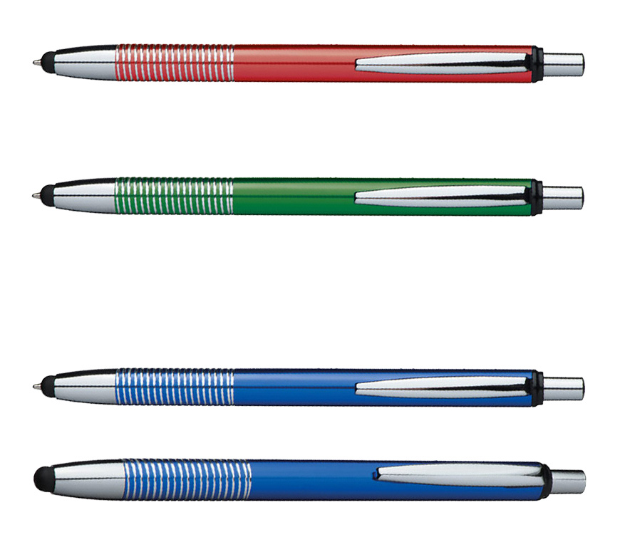 Druckkugelschreiber "Touch Pen Metallic" mit Touch-Funktion an der Spitze bei Schuler Werbeartikel